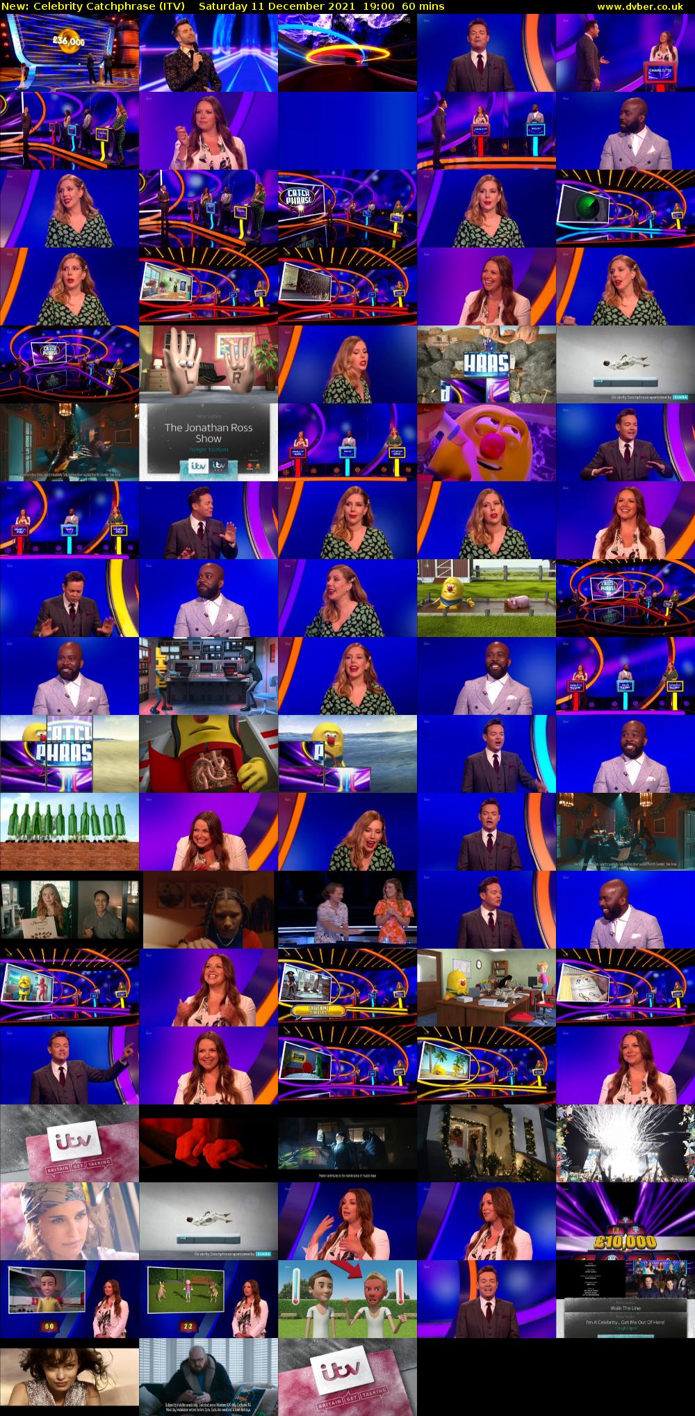 Celebrity Catchphrase (ITV) Saturday 11 December 2021 19:00 - 20:00