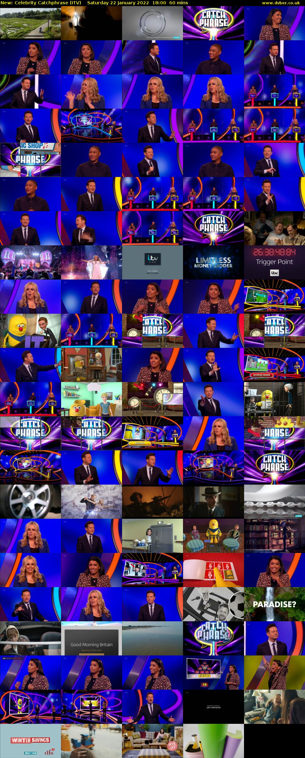 Celebrity Catchphrase (ITV) Saturday 22 January 2022 18:00 - 19:00