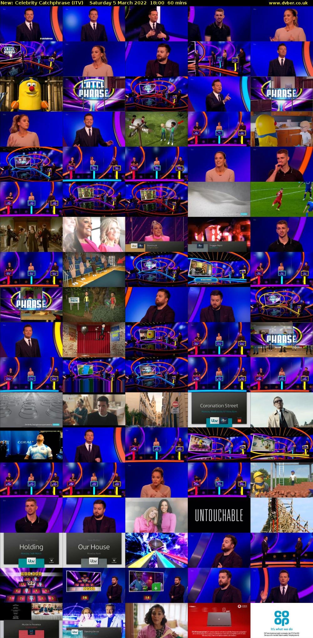 Celebrity Catchphrase (ITV) Saturday 5 March 2022 18:00 - 19:00