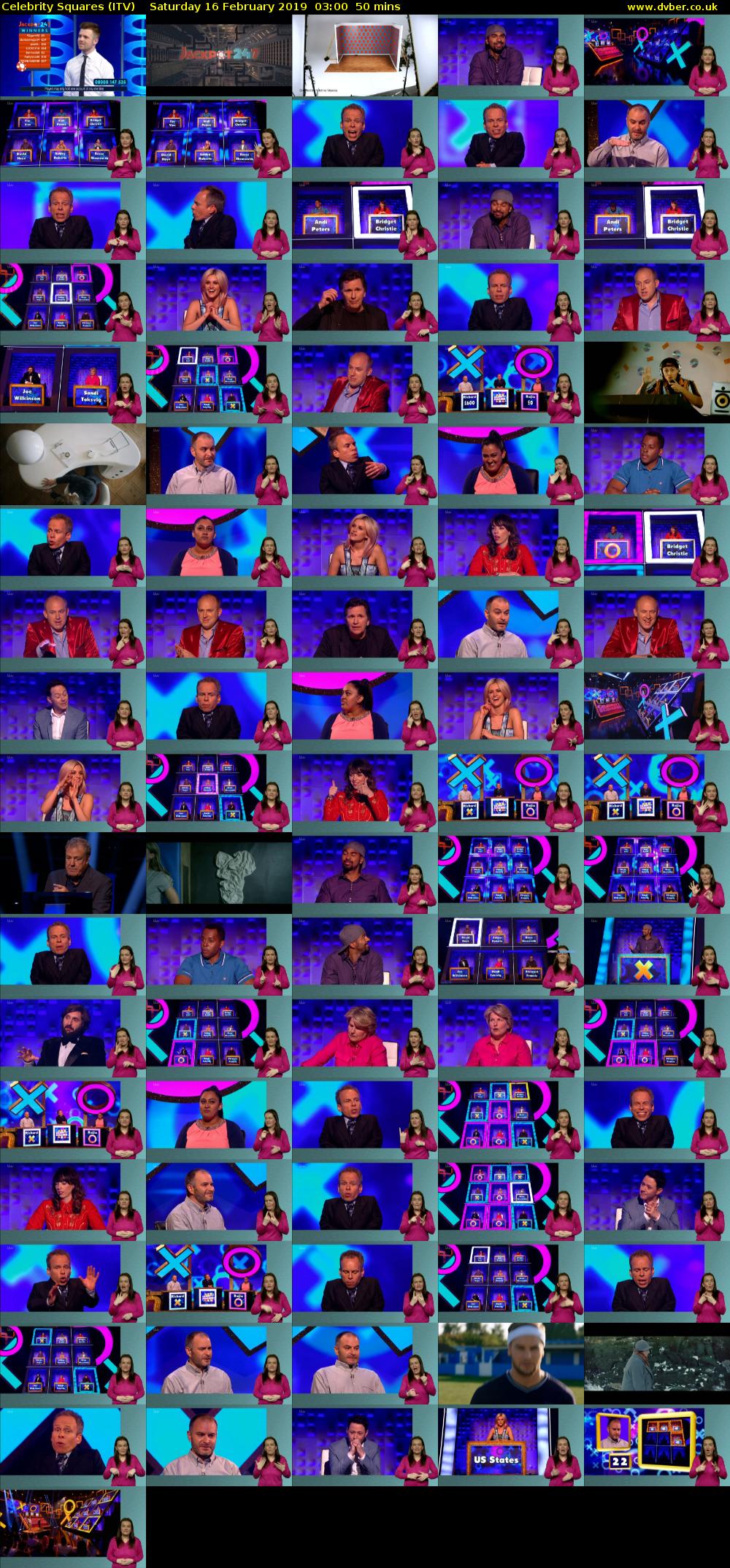 Celebrity Squares (ITV) Saturday 16 February 2019 03:00 - 03:50