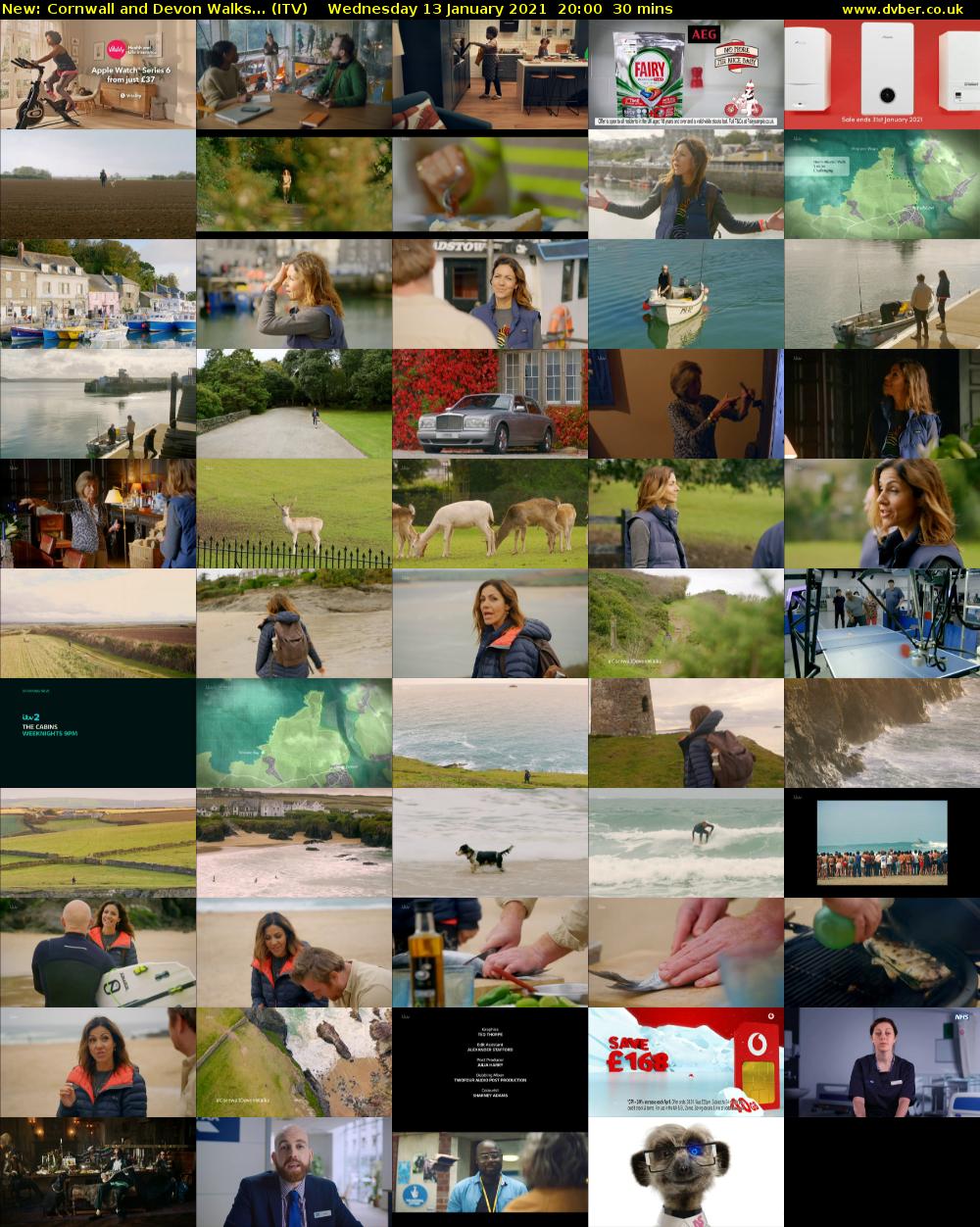 Cornwall and Devon Walks... (ITV) Wednesday 13 January 2021 20:00 - 20:30