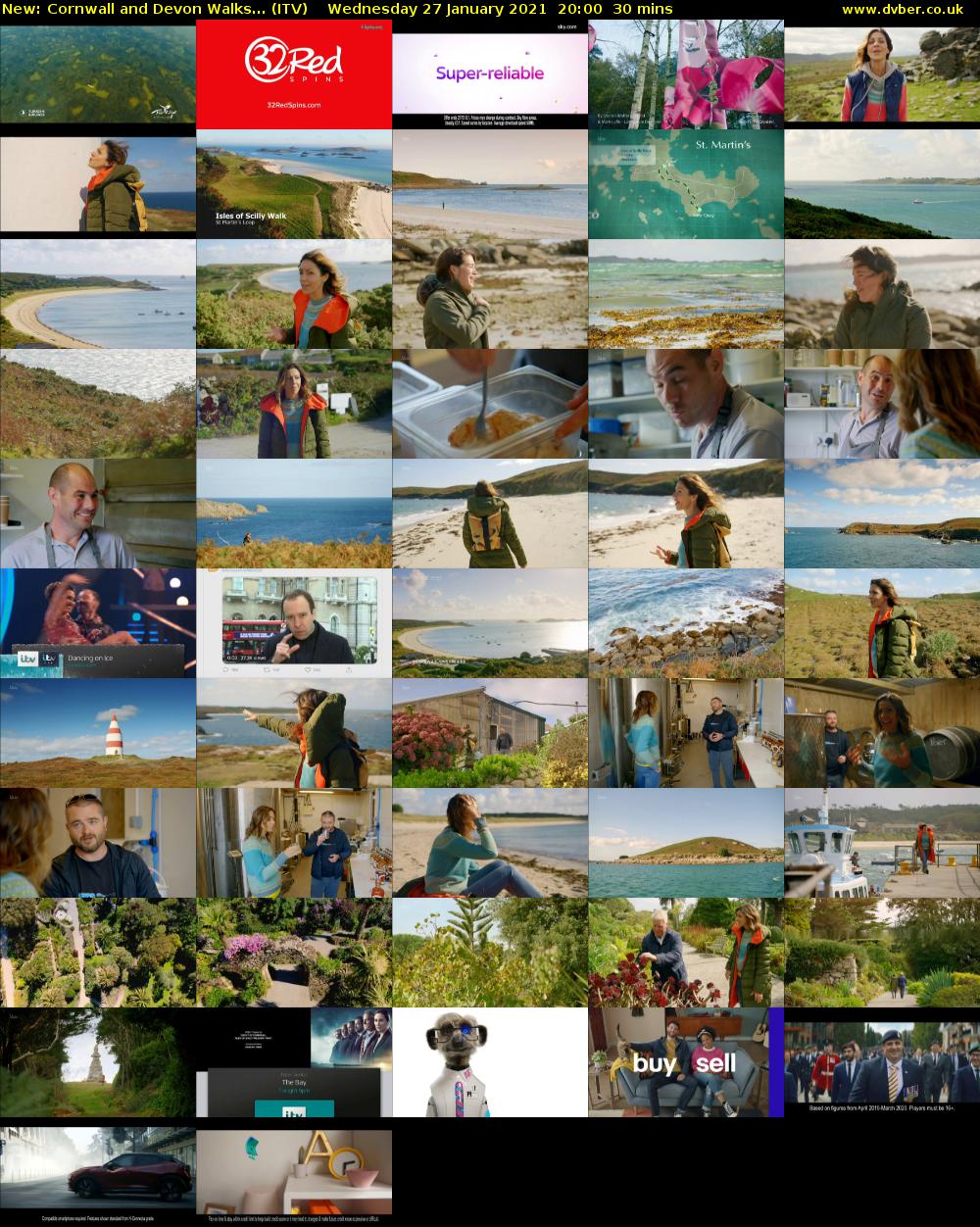 Cornwall and Devon Walks... (ITV) Wednesday 27 January 2021 20:00 - 20:30