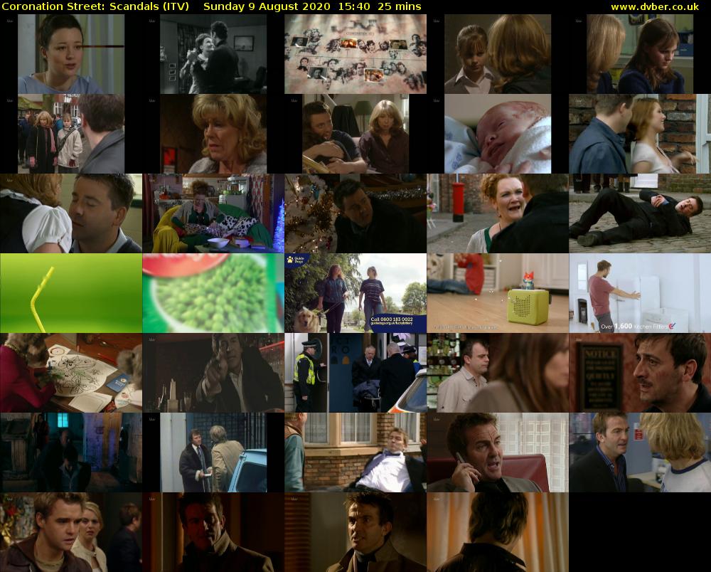 Coronation Street: Scandals (ITV) Sunday 9 August 2020 15:40 - 16:05