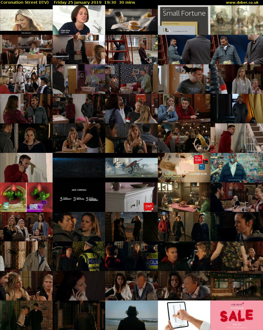 Coronation Street (ITV) Friday 25 January 2019 19:30 - 20:00