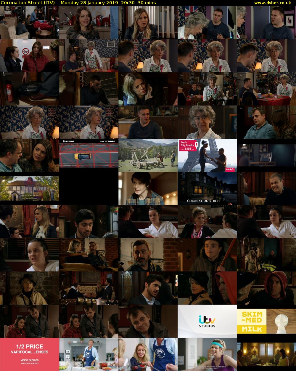 Coronation Street (ITV) Monday 28 January 2019 20:30 - 21:00