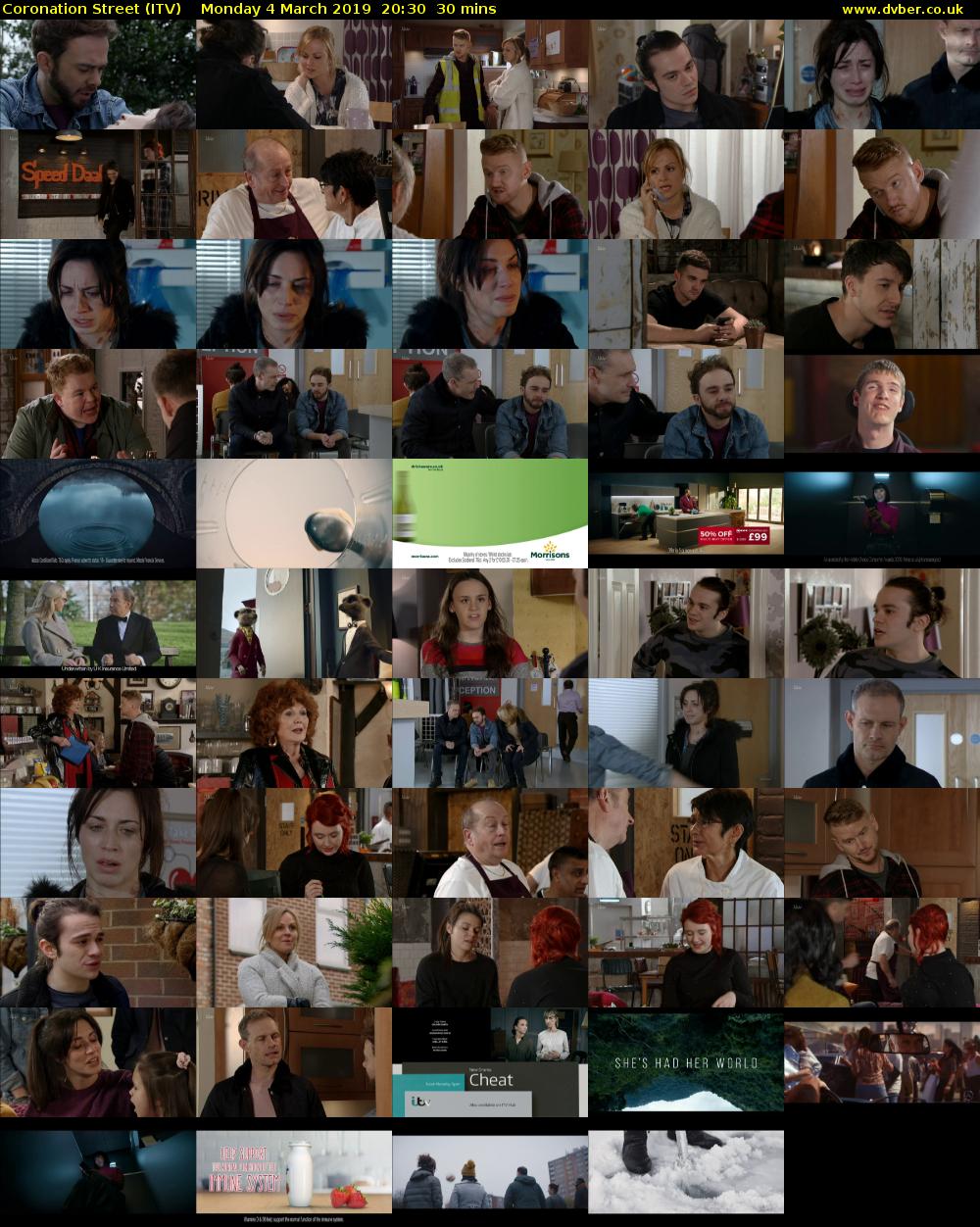 Coronation Street (ITV) Monday 4 March 2019 20:30 - 21:00