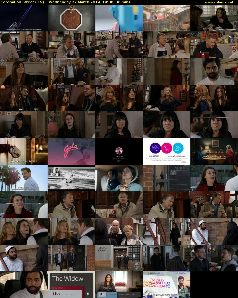 Coronation Street (ITV) Wednesday 27 March 2019 19:30 - 20:00