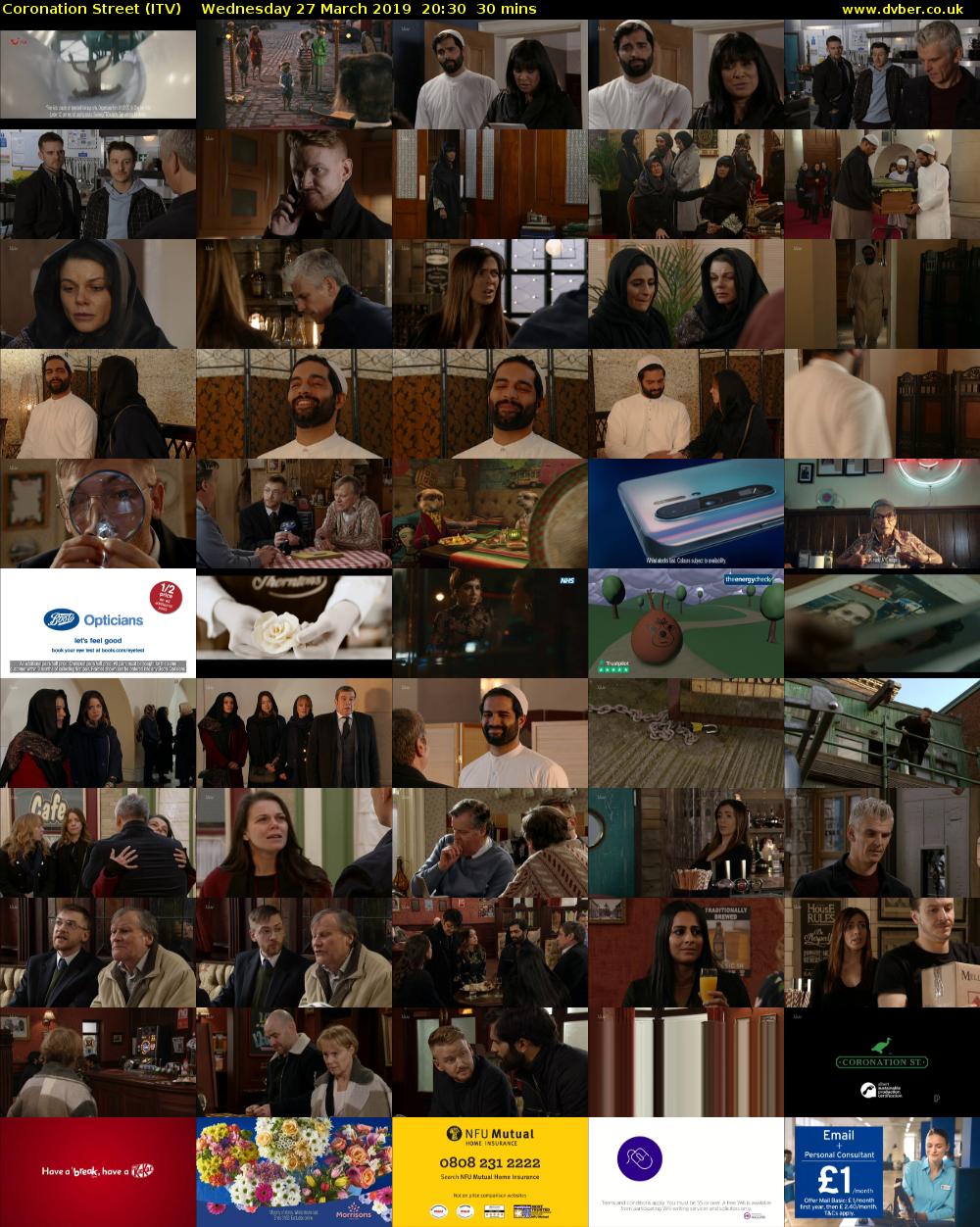Coronation Street (ITV) Wednesday 27 March 2019 20:30 - 21:00