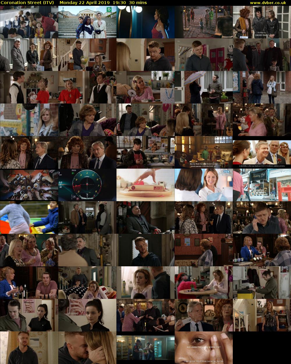 Coronation Street (ITV) Monday 22 April 2019 19:30 - 20:00