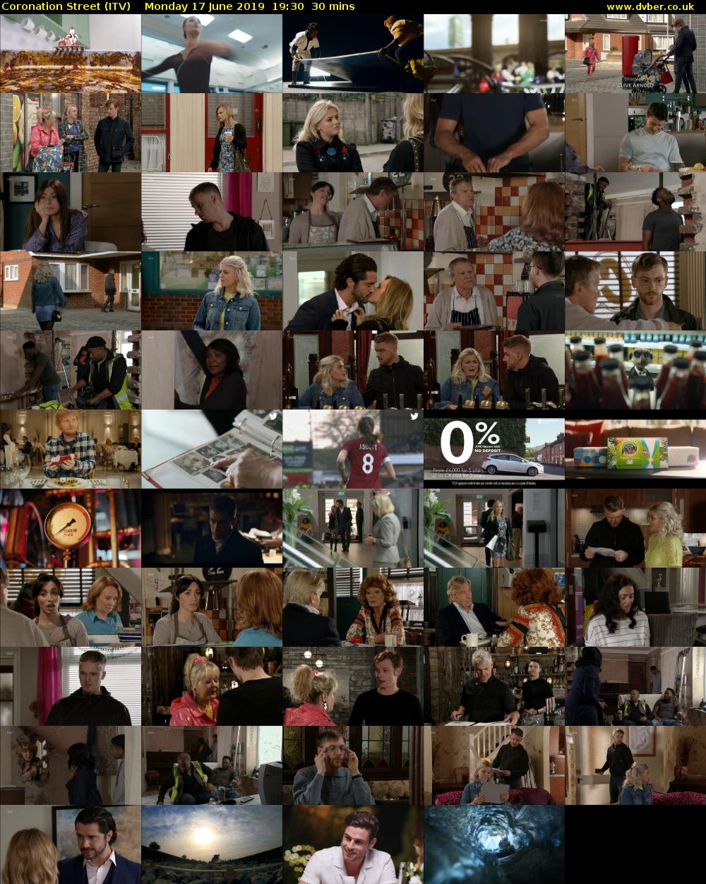 Coronation Street (ITV) Monday 17 June 2019 19:30 - 20:00