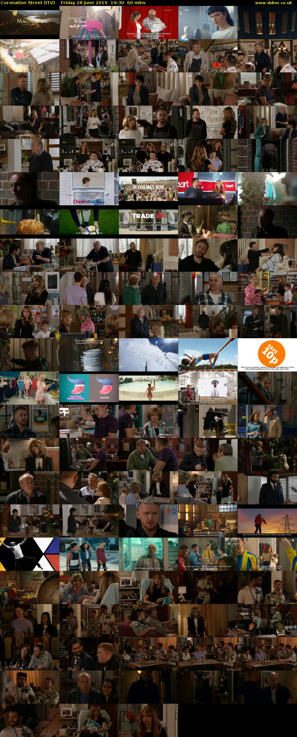 Coronation Street (ITV) Friday 28 June 2019 19:30 - 20:30