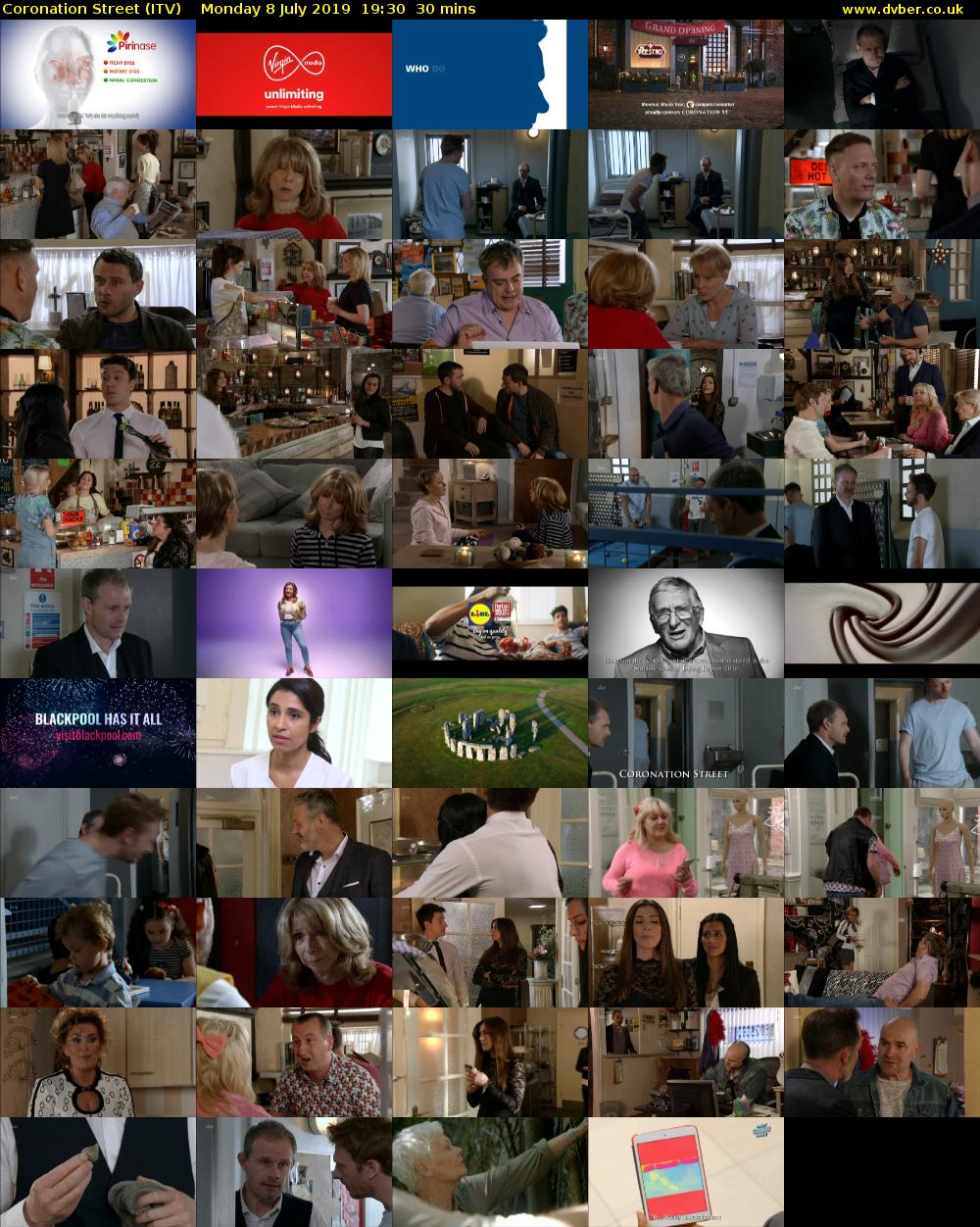 Coronation Street (ITV) Monday 8 July 2019 19:30 - 20:00