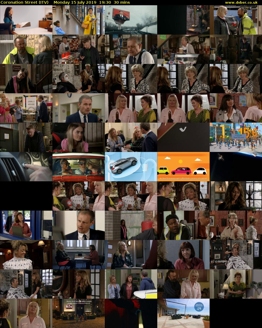 Coronation Street (ITV) Monday 15 July 2019 19:30 - 20:00