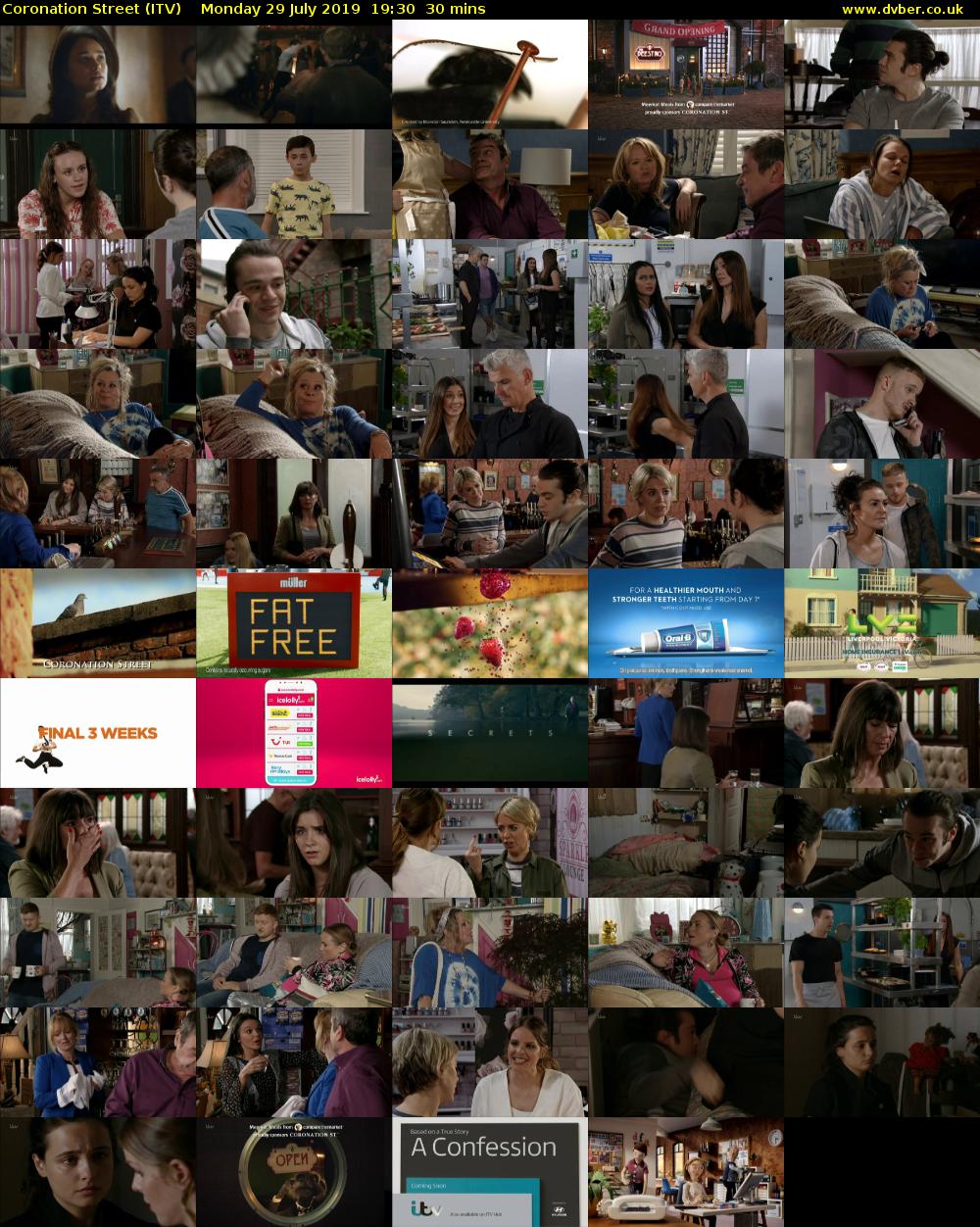 Coronation Street (ITV) Monday 29 July 2019 19:30 - 20:00
