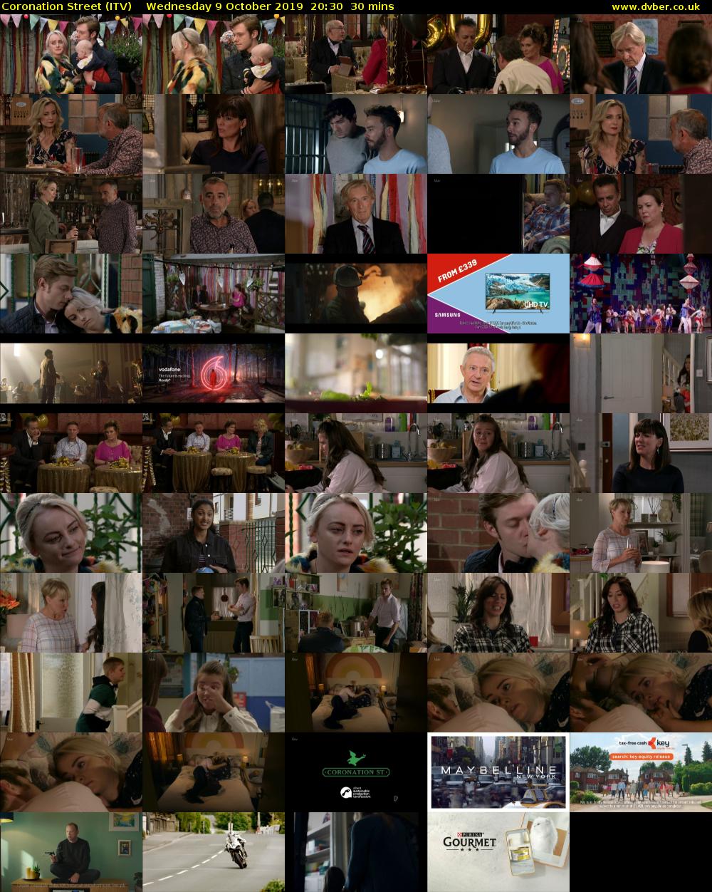 Coronation Street (ITV) Wednesday 9 October 2019 20:30 - 21:00