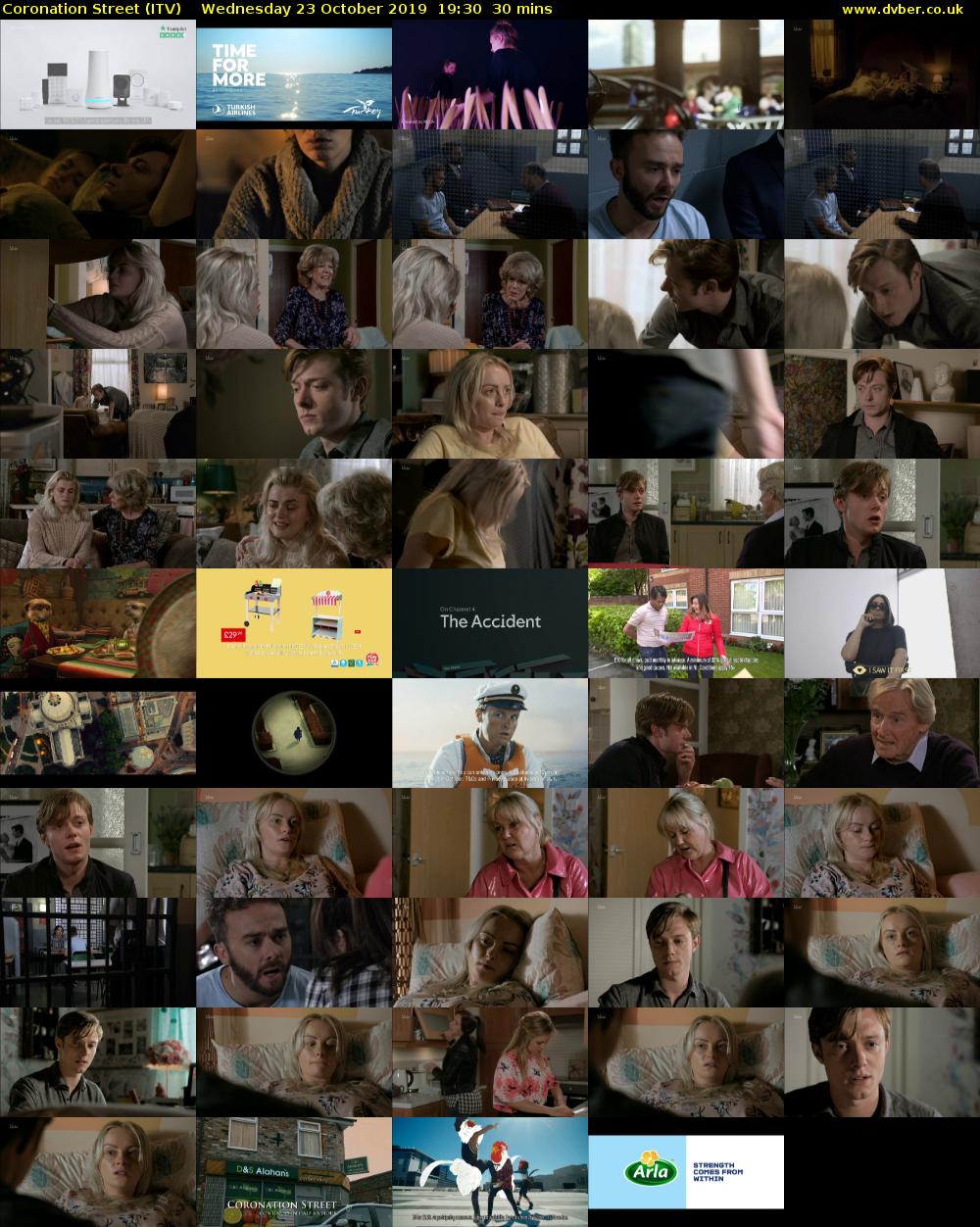 Coronation Street (ITV) Wednesday 23 October 2019 19:30 - 20:00