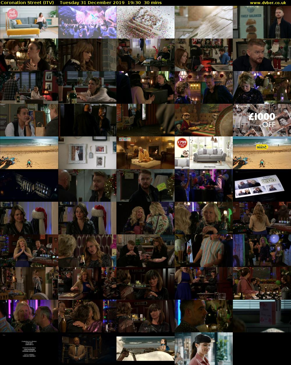 Coronation Street (ITV) Tuesday 31 December 2019 19:30 - 20:00