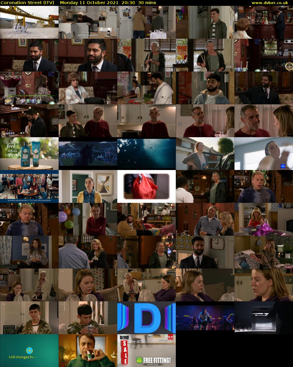 Coronation Street (ITV) Monday 11 October 2021 20:30 - 21:00