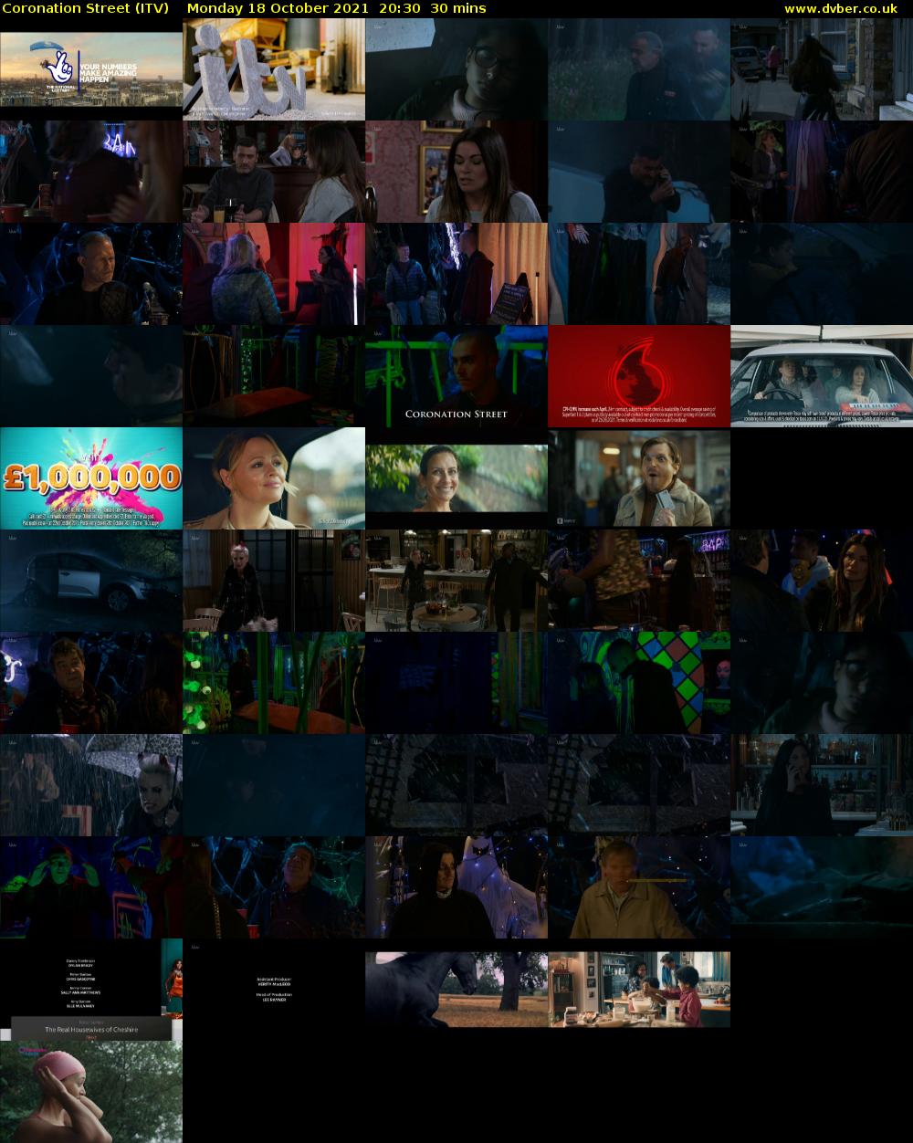 Coronation Street (ITV) Monday 18 October 2021 20:30 - 21:00