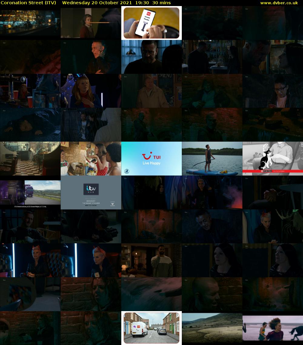 Coronation Street (ITV) Wednesday 20 October 2021 19:30 - 20:00
