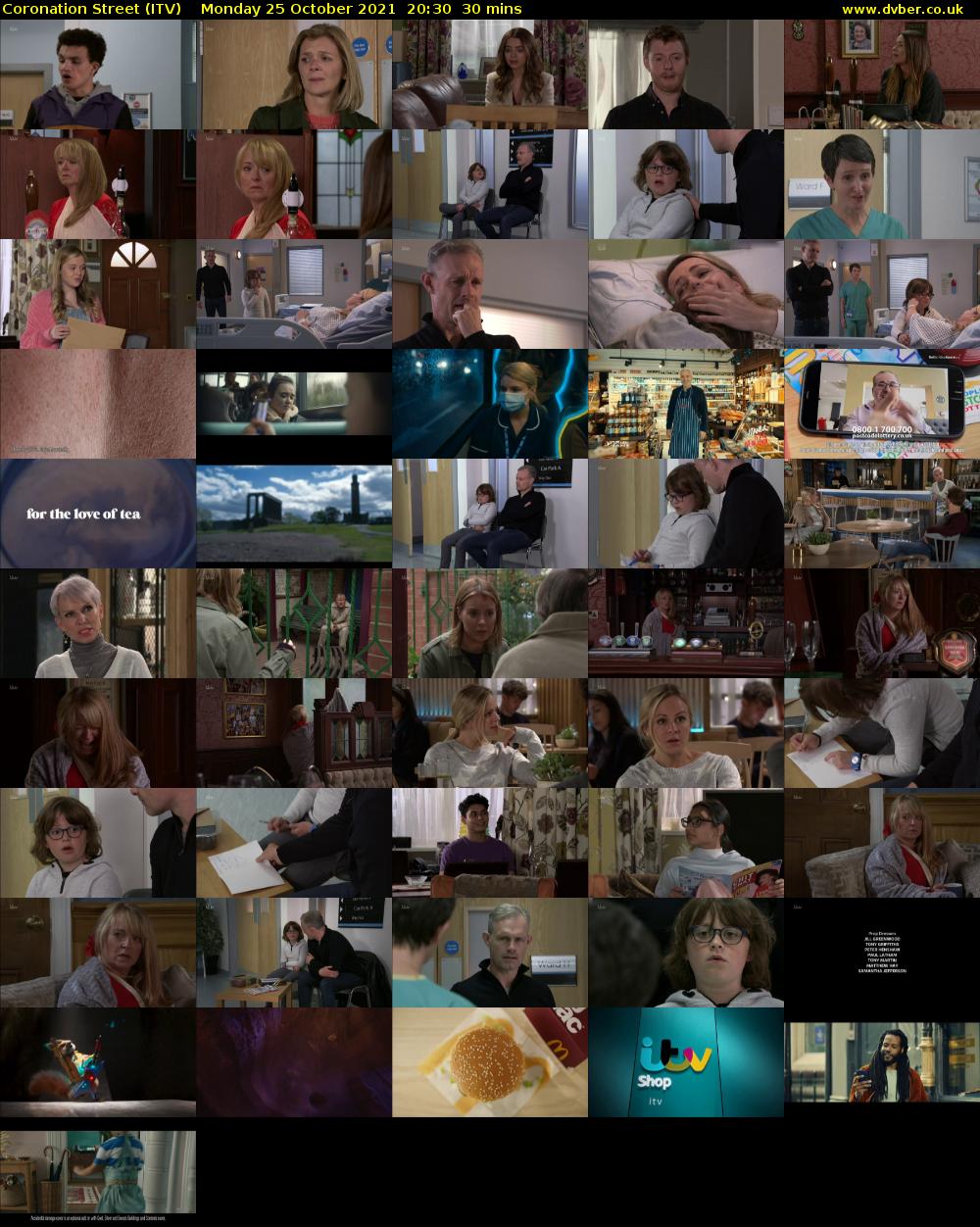 Coronation Street (ITV) Monday 25 October 2021 20:30 - 21:00
