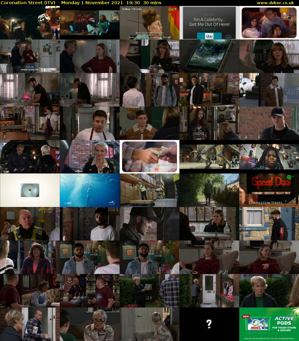 Coronation Street (ITV) Monday 1 November 2021 19:30 - 20:00