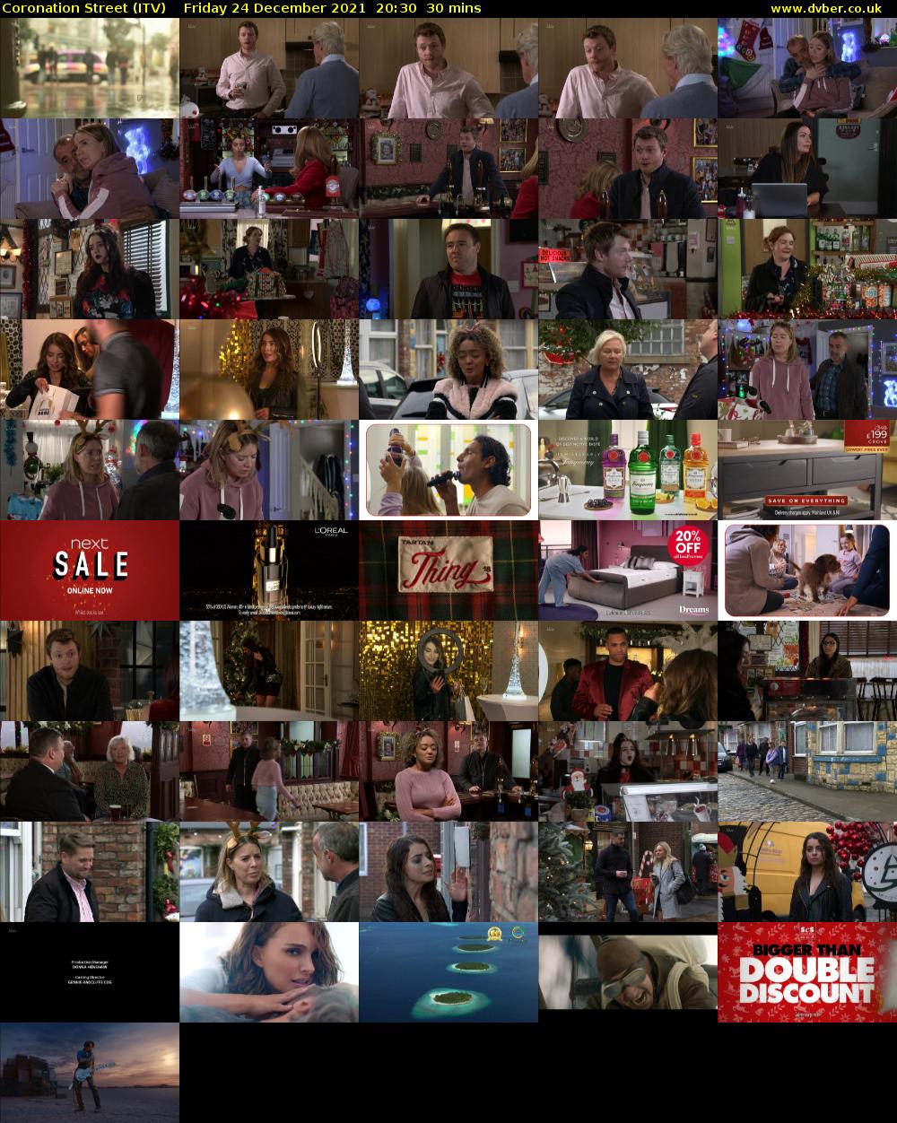 Coronation Street (ITV) Friday 24 December 2021 20:30 - 21:00