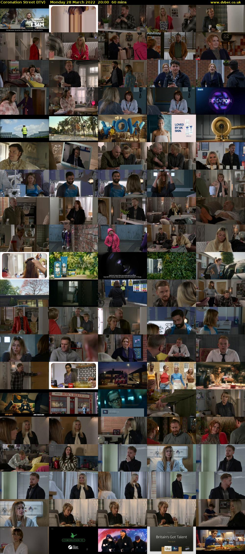 Coronation Street (ITV) Monday 28 March 2022 20:00 - 21:00