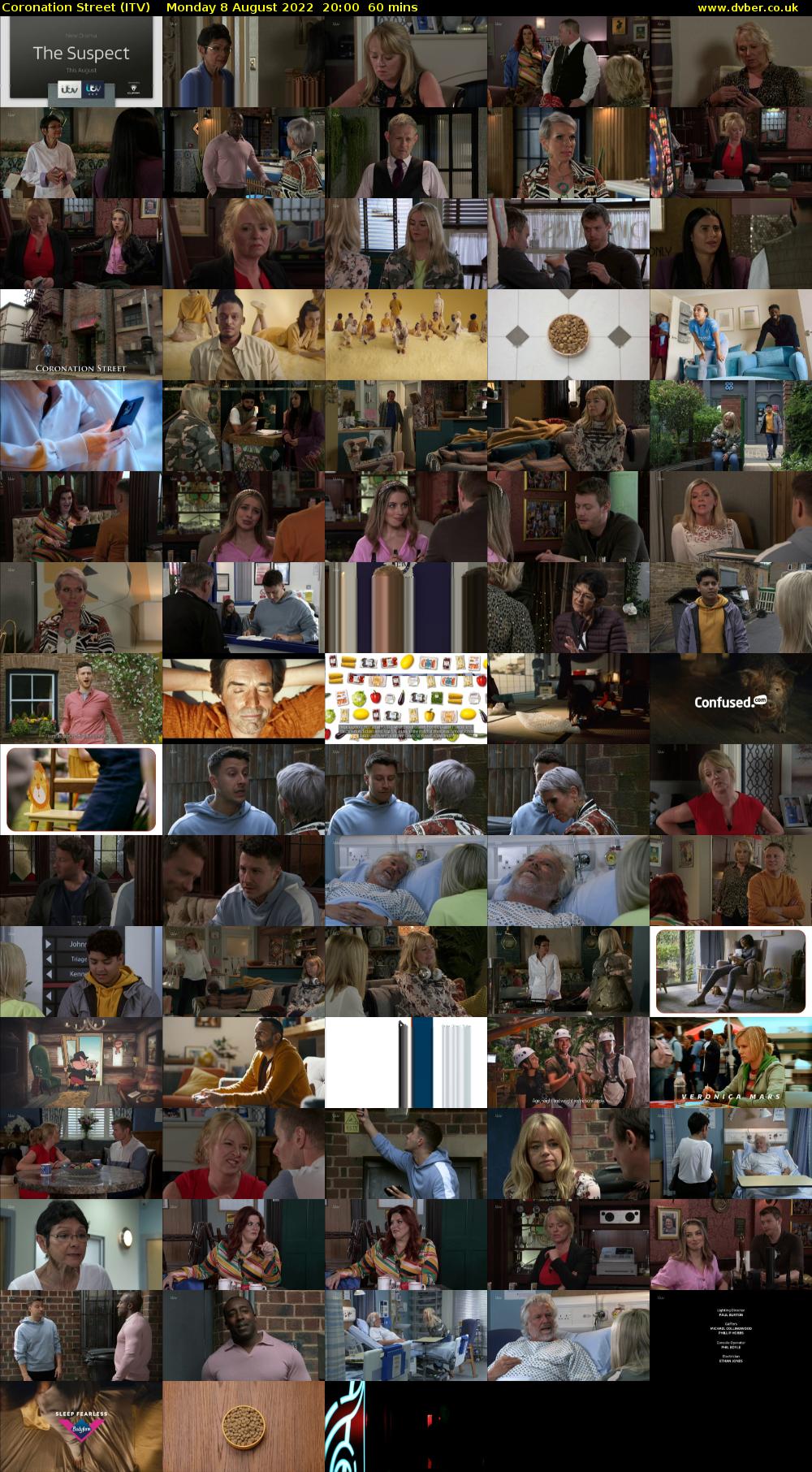 Coronation Street (ITV) Monday 8 August 2022 20:00 - 21:00
