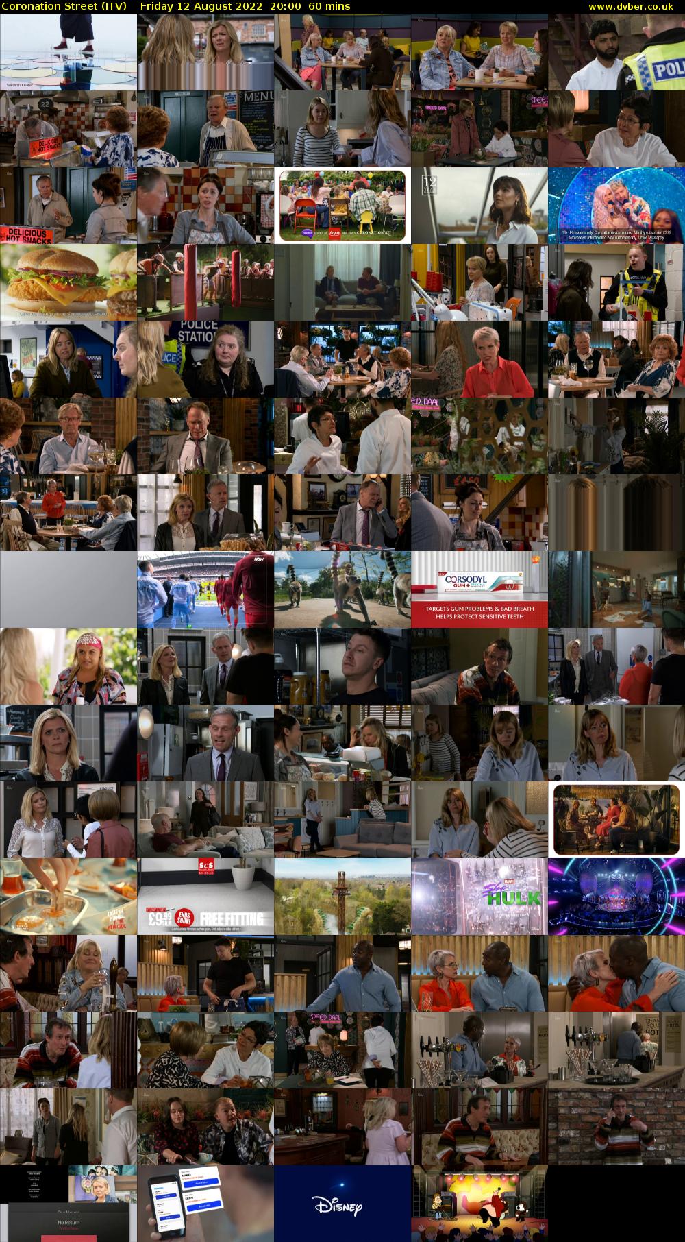 Coronation Street (ITV) Friday 12 August 2022 20:00 - 21:00
