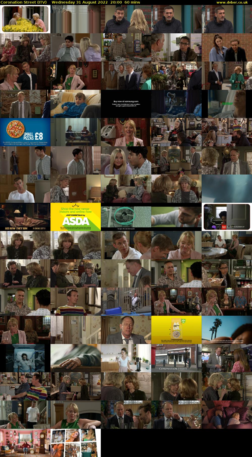 Coronation Street (ITV) Wednesday 31 August 2022 20:00 - 21:00