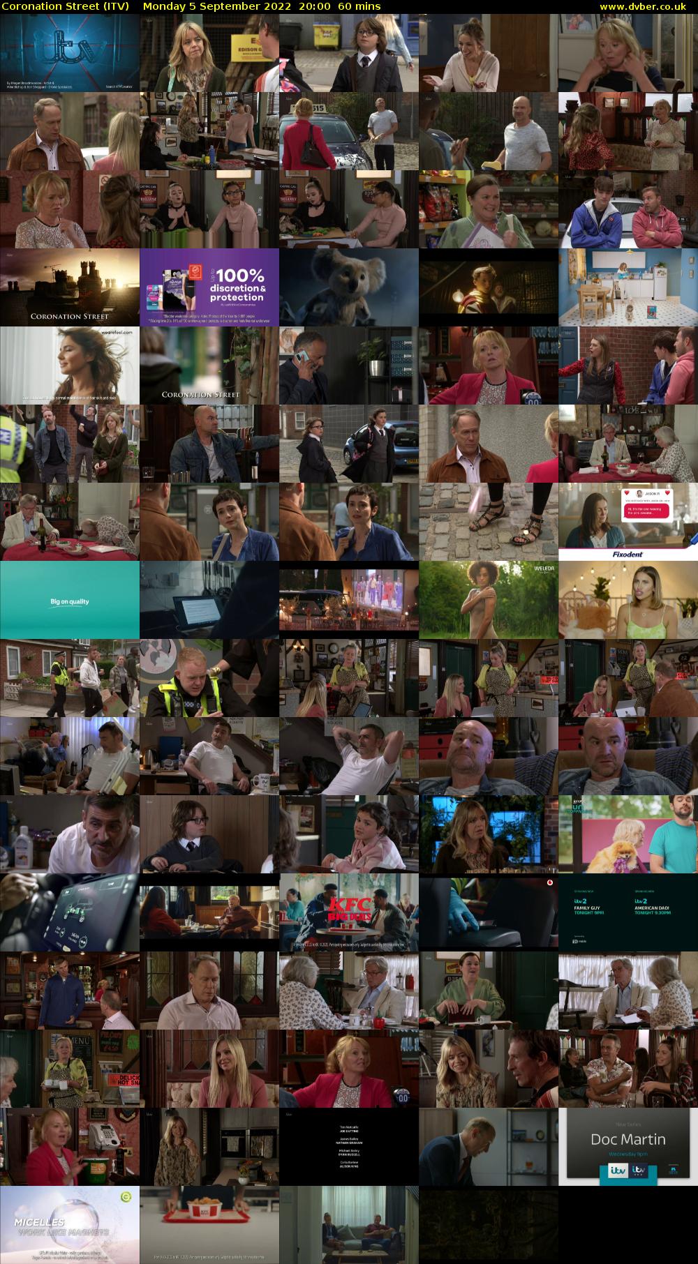 Coronation Street (ITV) Monday 5 September 2022 20:00 - 21:00