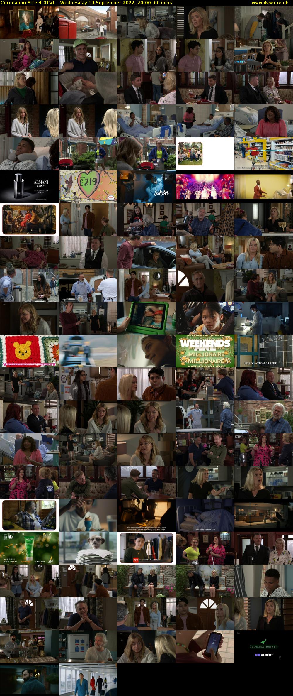 Coronation Street (ITV) Wednesday 14 September 2022 20:00 - 21:00