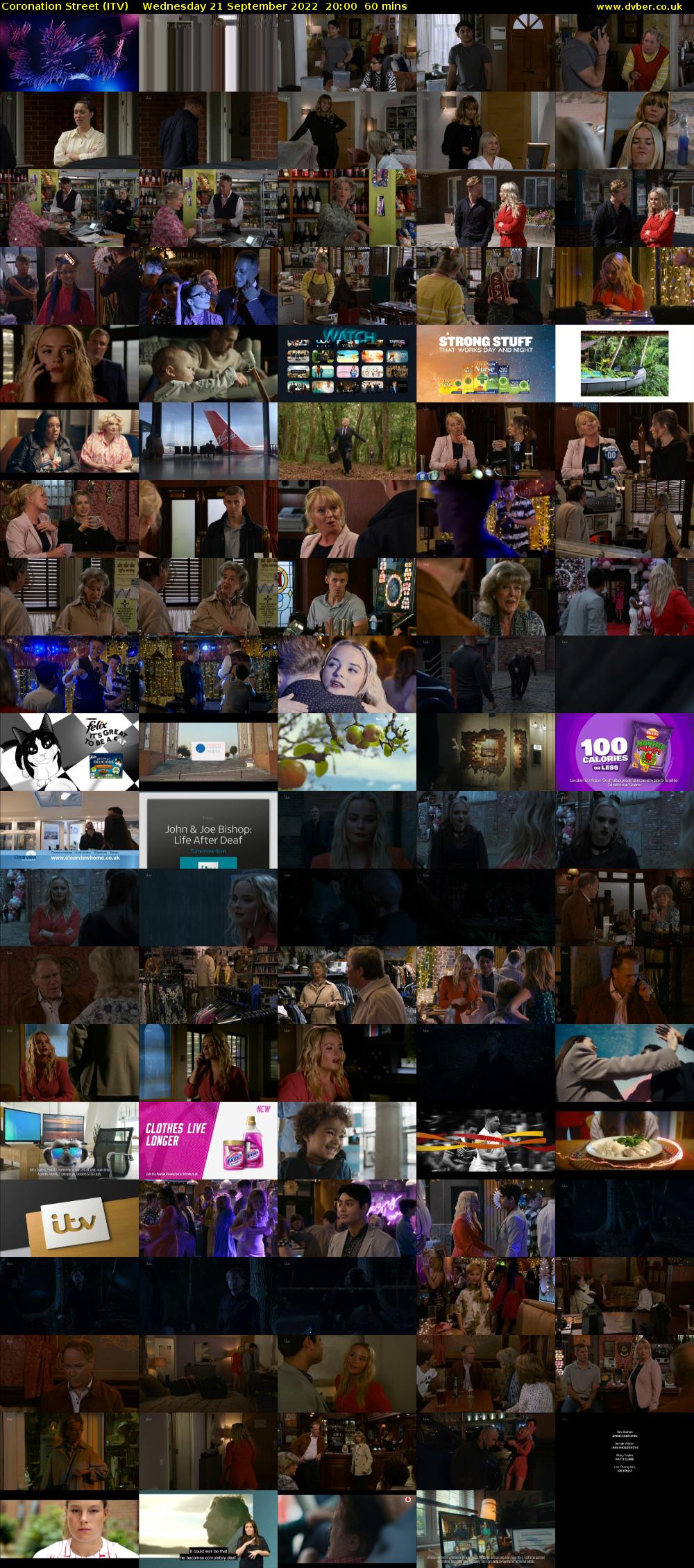 Coronation Street (ITV) Wednesday 21 September 2022 20:00 - 21:00