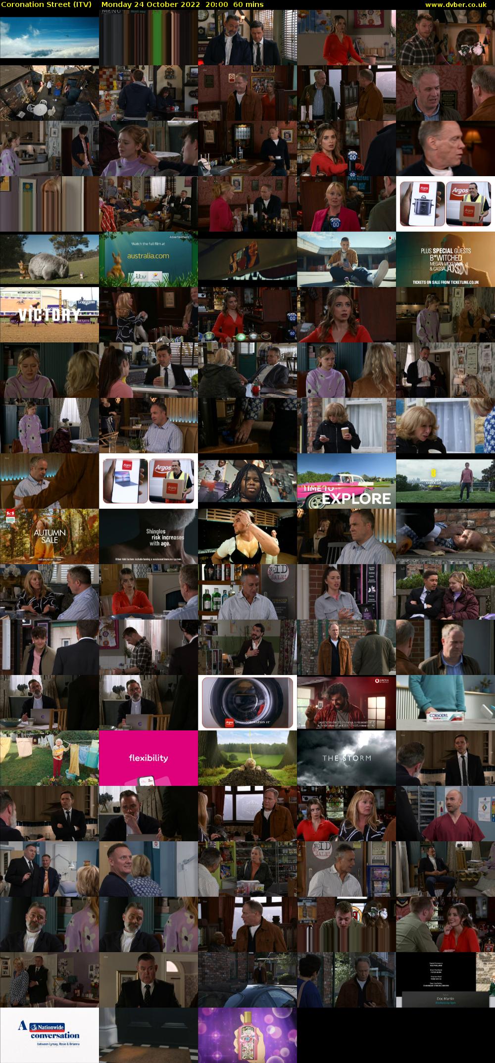 Coronation Street (ITV) Monday 24 October 2022 20:00 - 21:00