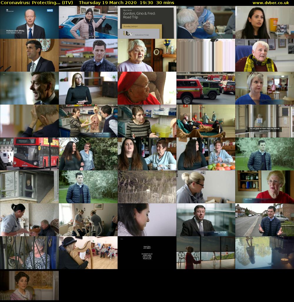 Coronavirus: Protecting... (ITV) Thursday 19 March 2020 19:30 - 20:00
