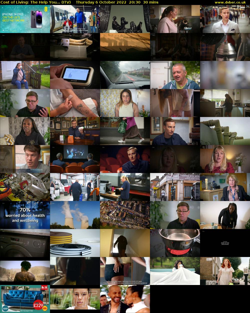 Cost of Living: The Help You... (ITV) Thursday 6 October 2022 20:30 - 21:00
