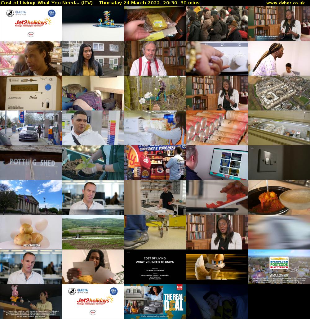 Cost of Living: What You Need... (ITV) Thursday 24 March 2022 20:30 - 21:00