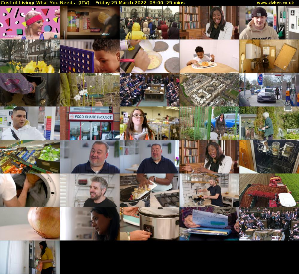 Cost of Living: What You Need... (ITV) Friday 25 March 2022 03:00 - 03:25