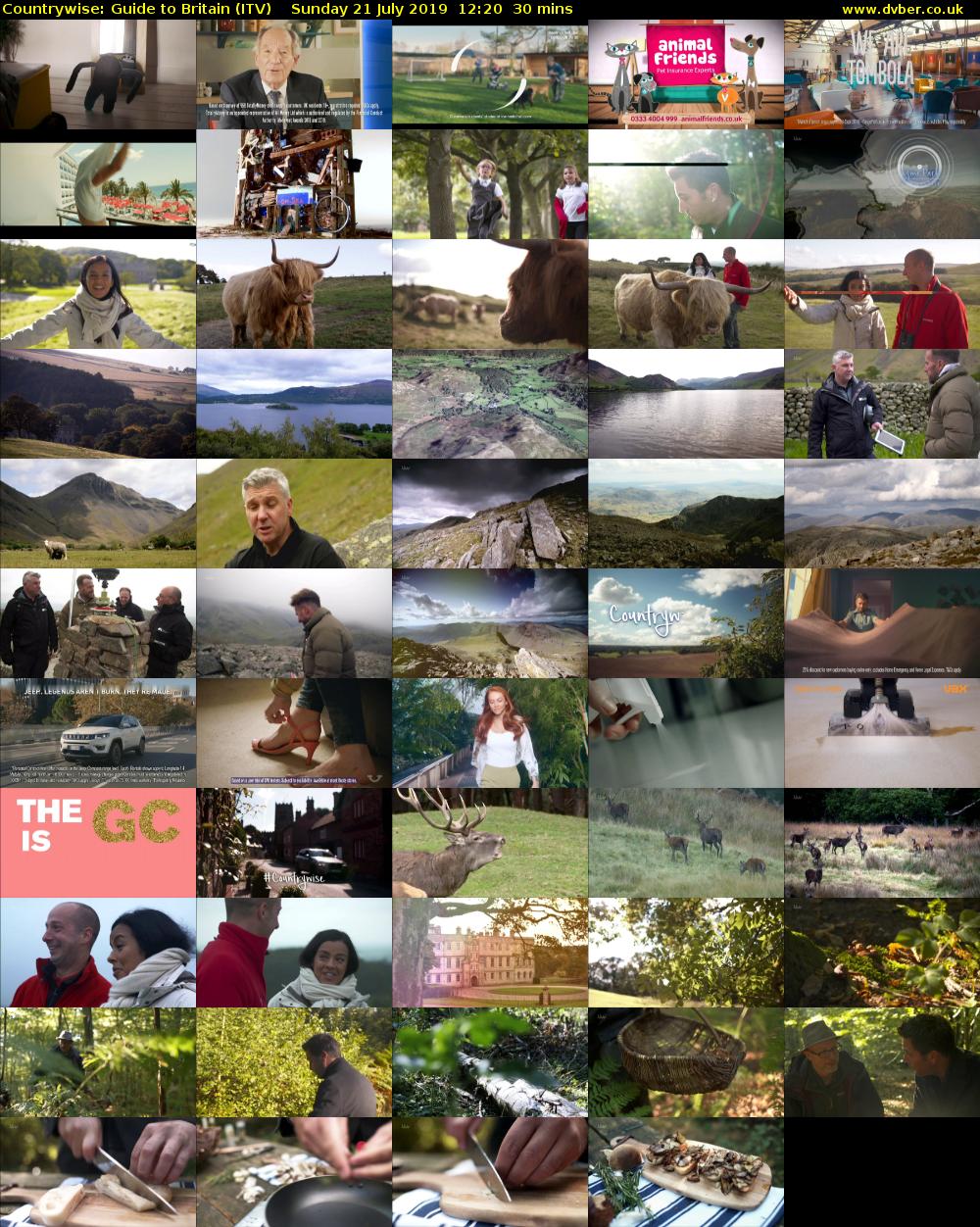 Countrywise: Guide to Britain (ITV) Sunday 21 July 2019 12:20 - 12:50