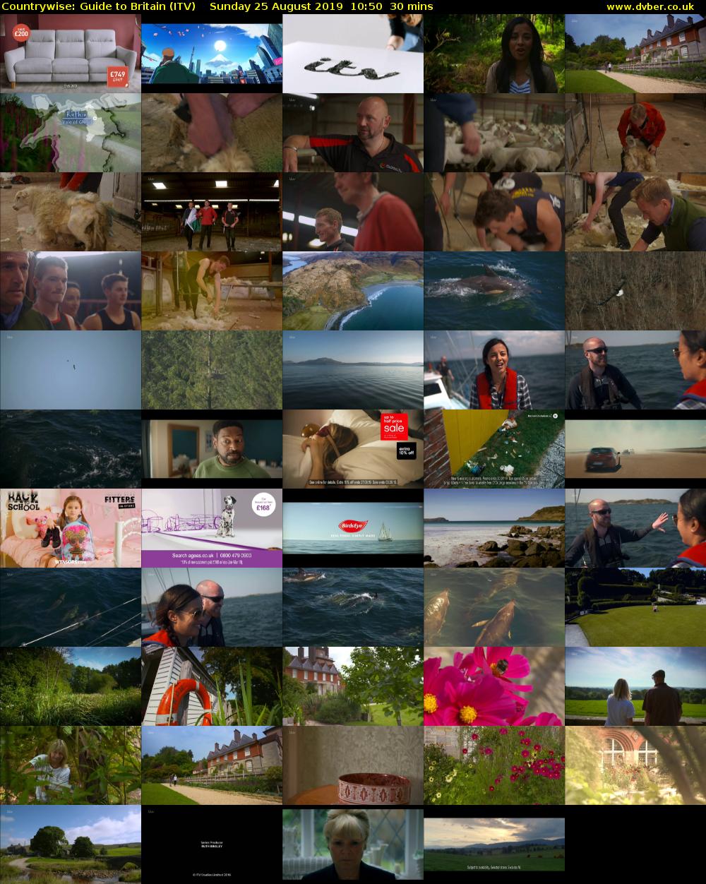 Countrywise: Guide to Britain (ITV) Sunday 25 August 2019 10:50 - 11:20