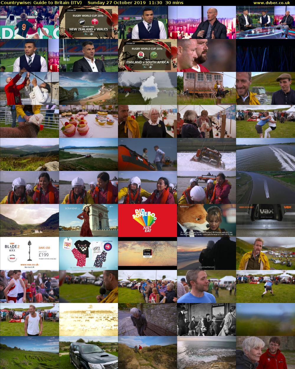 Countrywise: Guide to Britain (ITV) Sunday 27 October 2019 11:30 - 12:00