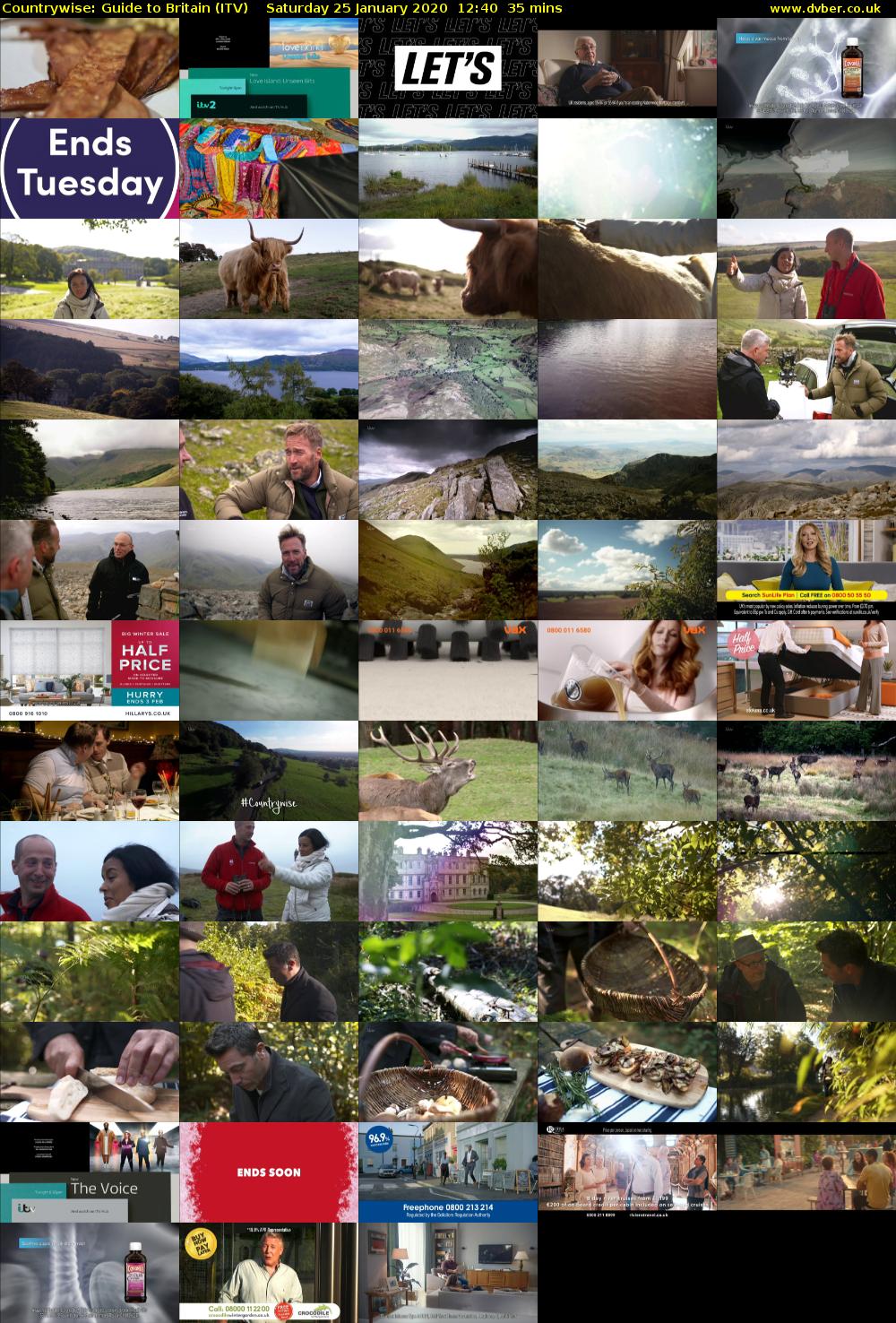 Countrywise: Guide to Britain (ITV) Saturday 25 January 2020 12:40 - 13:15