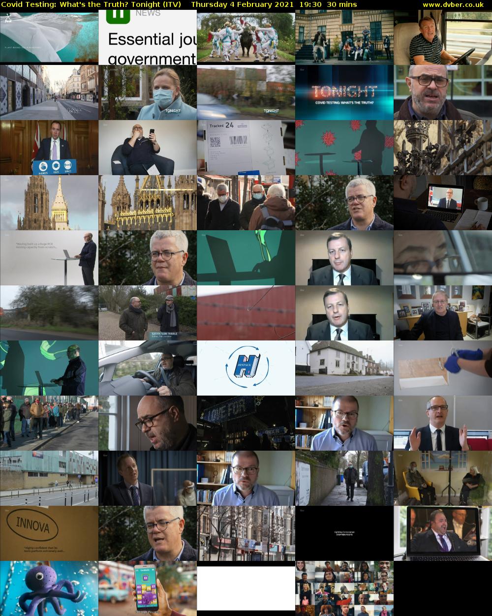 Covid Testing: What's the Truth? Tonight (ITV) Thursday 4 February 2021 19:30 - 20:00