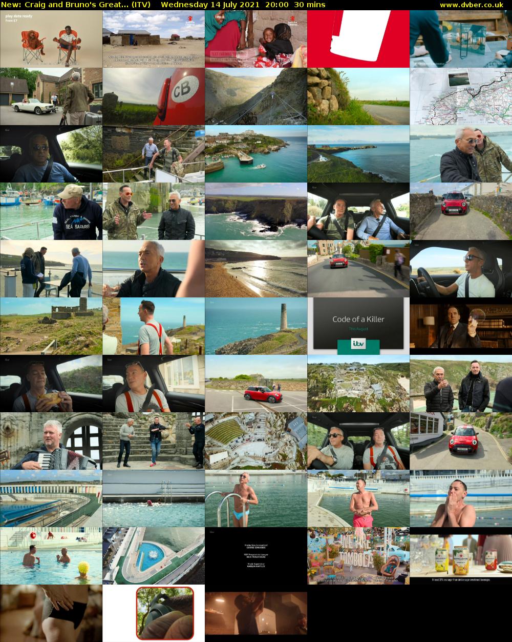 Craig and Bruno's Great... (ITV) Wednesday 14 July 2021 20:00 - 20:30