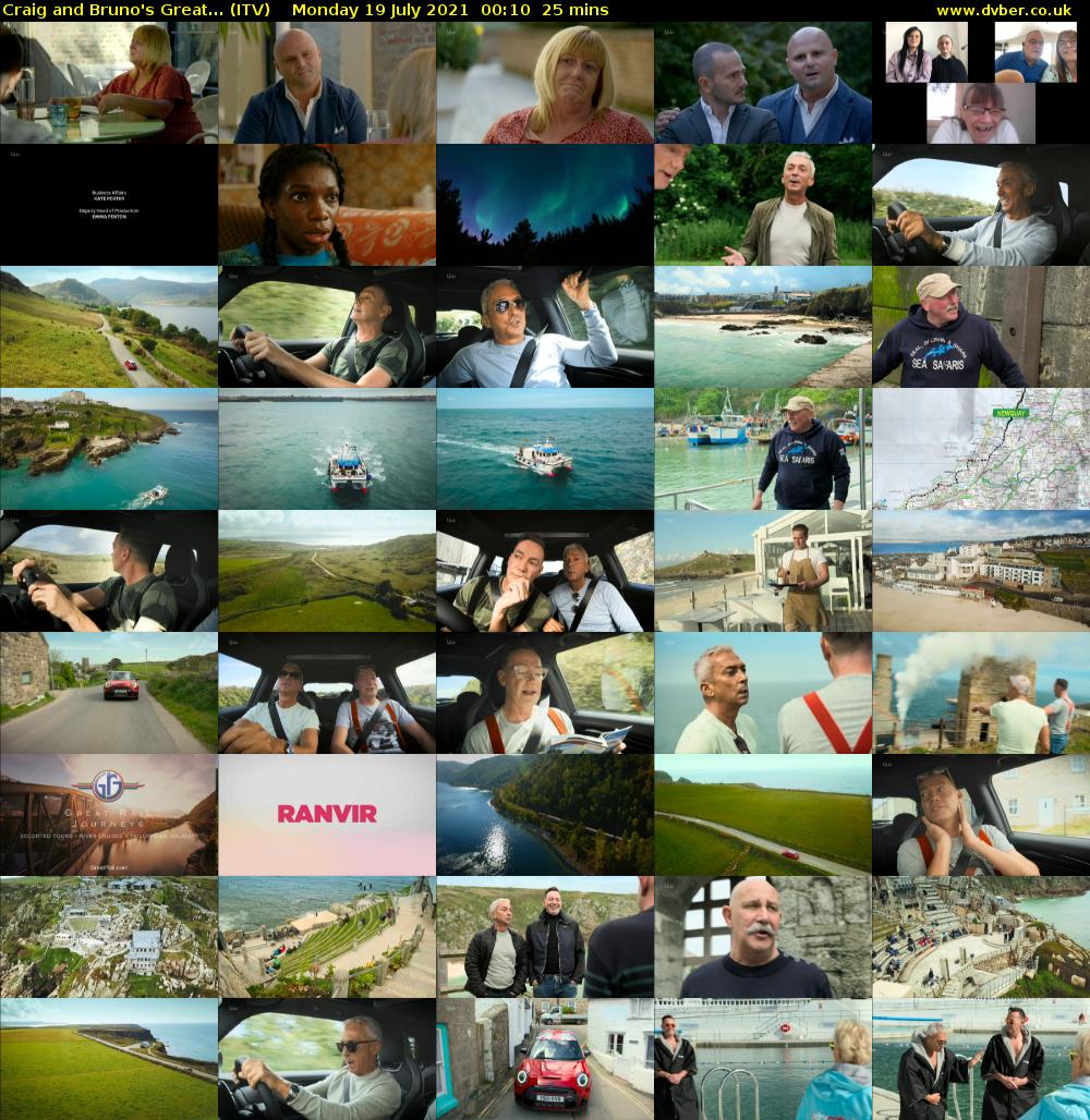 Craig and Bruno's Great... (ITV) Monday 19 July 2021 00:10 - 00:35