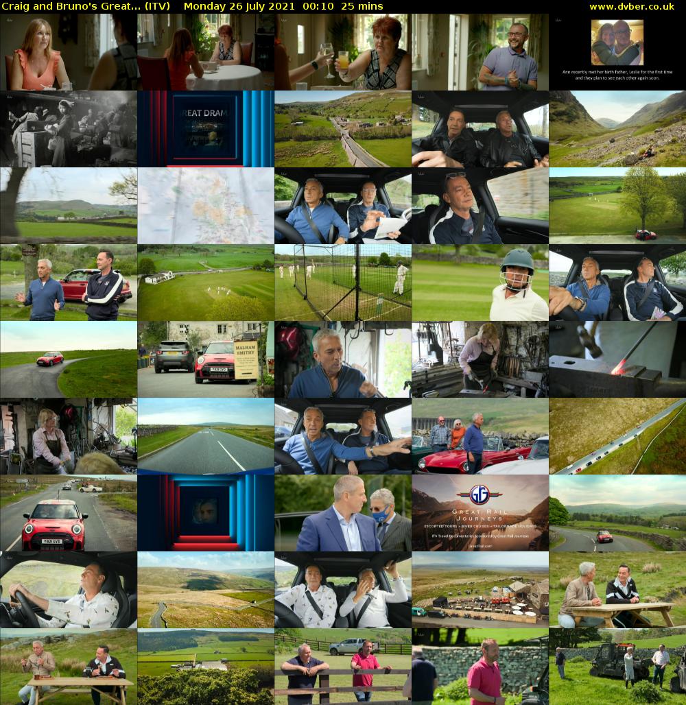 Craig and Bruno's Great... (ITV) Monday 26 July 2021 00:10 - 00:35
