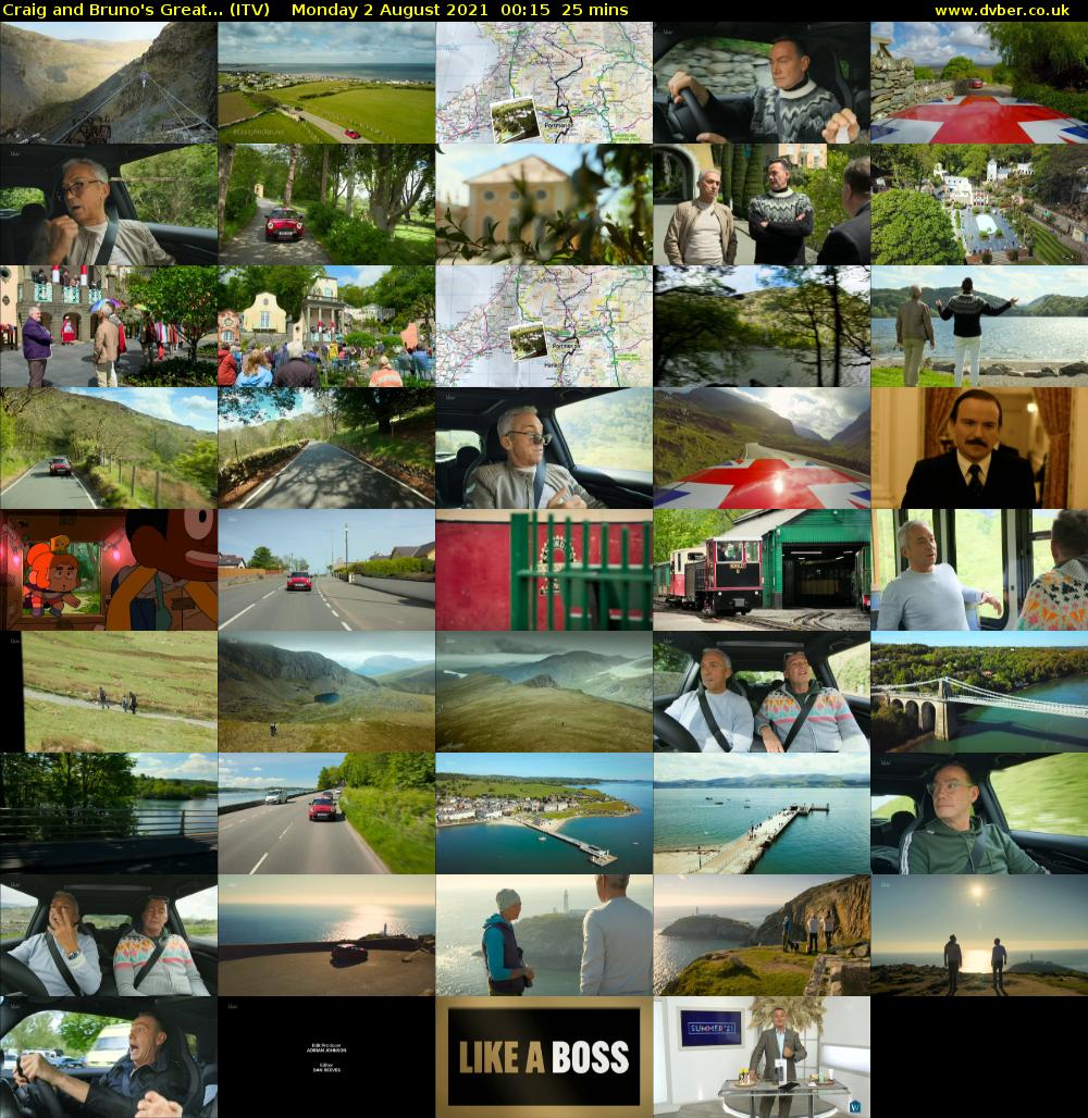 Craig and Bruno's Great... (ITV) Monday 2 August 2021 00:15 - 00:40