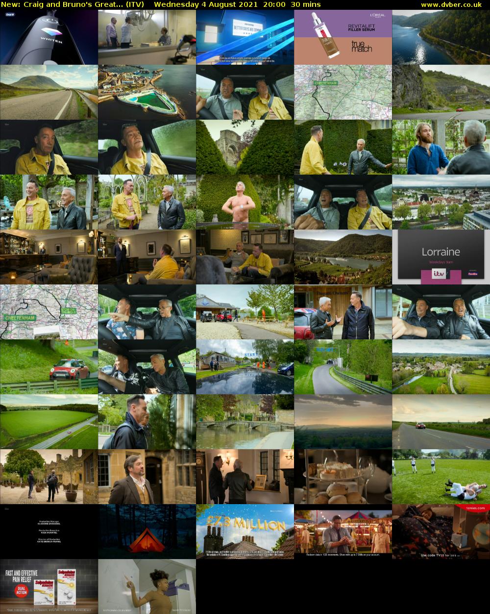 Craig and Bruno's Great... (ITV) Wednesday 4 August 2021 20:00 - 20:30