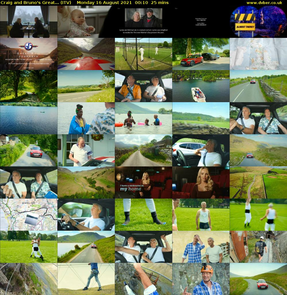 Craig and Bruno's Great... (ITV) Monday 16 August 2021 00:10 - 00:35